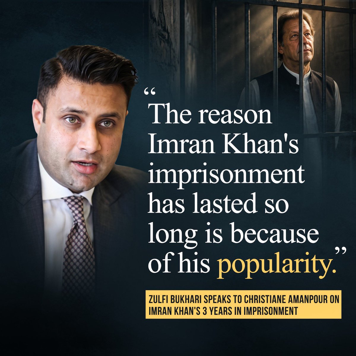 PTIofficial's tweet photo. They fear Imran Khan’s popularity, they fear the trust the Pakistani nation has in him. 

#FreeImranKhan https://t.co/WL7Pp98tKm