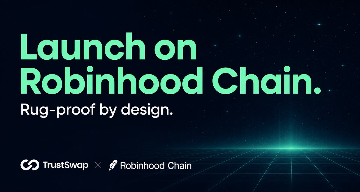 TrustSwap's tweet photo. We're excited to bring @RobinhoodCrypto into our ecosystem, now integrated into @TeamFinance_ 🏹

Building on Robinhood? You've now got access to a full range of tools to build faster and easier 💪

Check it out ⬇️
https://t.co/aA4v0ctvCx https://t.co/ZZQD9xWjcp