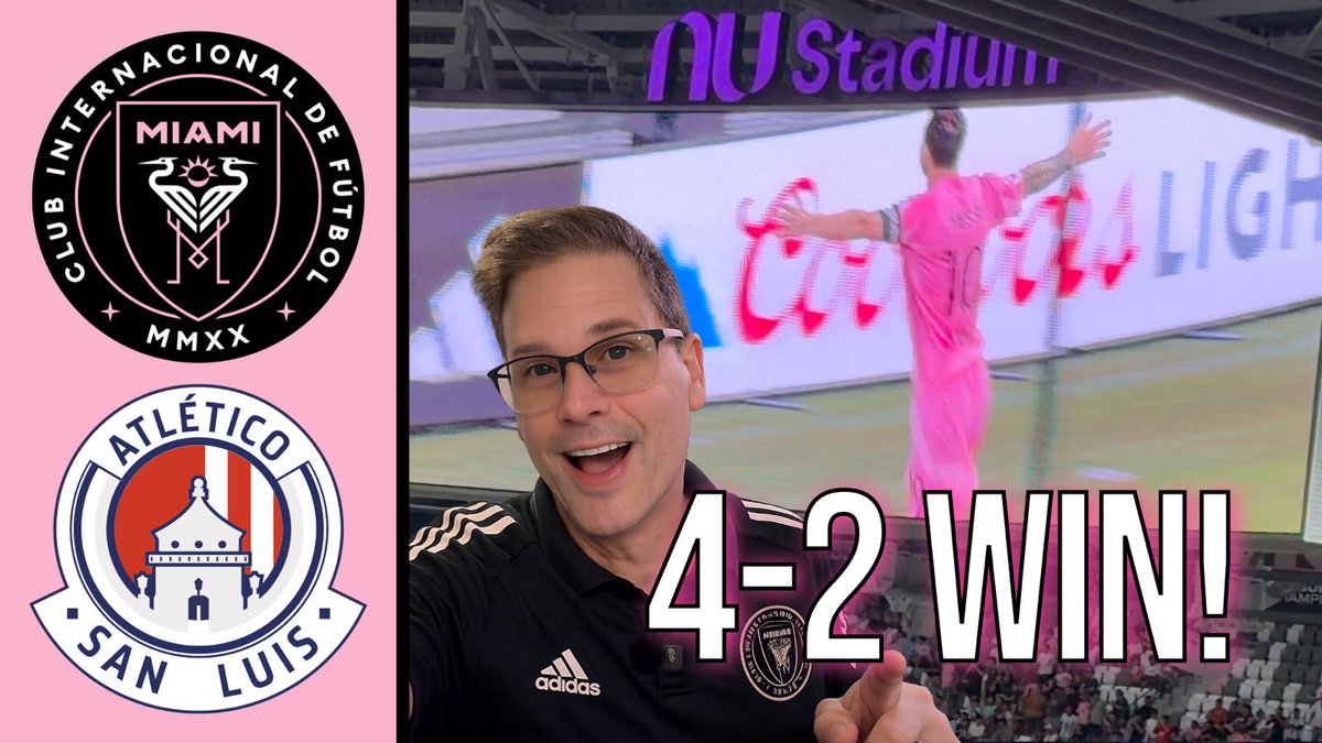 FutbolMiamiTV's tweet photo. Check out our latest game day Vlog! @InterMiamiCF vs @AtletideSanLuis for @LeaguesCup All #Messi goals and more.
Get your #InterMiamiCF gear at @Canes_Wear 
🎥: 
https://t.co/DIHoJX0R6Q https://t.co/QOLzv3cnW4
