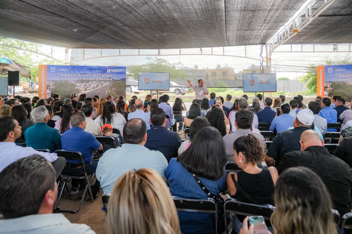 tonoastiazaran's tweet photo. ¡Buenas noticias Hermosillo! 🚧🙌

Hoy arrancamos la rehabilitación de la calle Agustín Gómez del Campo, desde Navojoa hasta García Morales.

Son más de 2.6 kilómetros, con una inversión superior a los 51 millones de pesos, que incluye pavimentación y cambio de tuberías, en beneficio de 35 mil hermosillenses.

¡Seguimos trabajando para que el cambio se vea y se sienta en cada colonia!💪🏼

#TransformandoHermosillo
