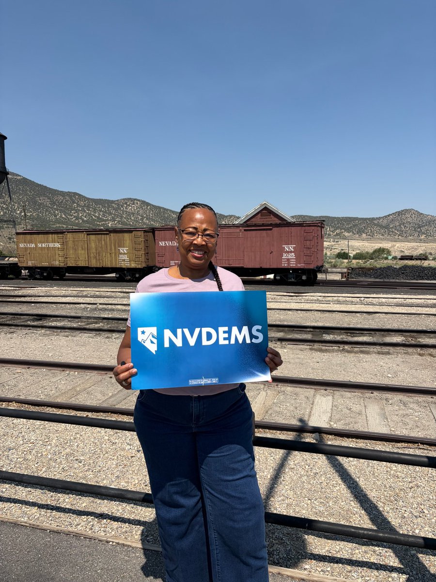 nvdems's tweet photo. One last day on the road. 💙

We started in Elko, toured Ely with White Pine Democrats, and made our way to Mesquite to spend time with local Democrats.

It’s bittersweet to see this tour come to an end, but after a week of long drives, new and familiar faces, and conversations in communities all across Nevada, we’re heading home feeling more energized about election season than ever.✨