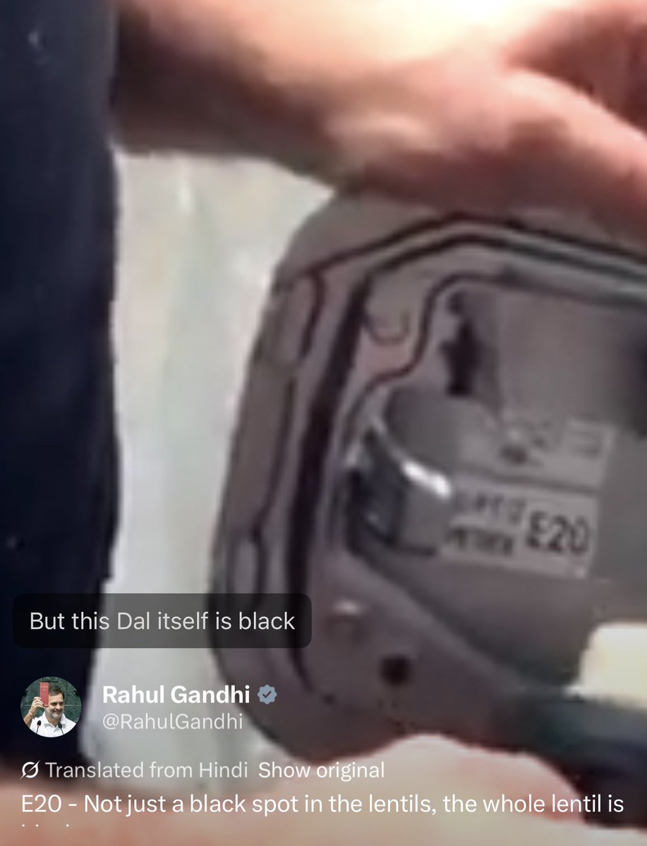 RoopDarak's tweet photo. @RahulGandhi It is already an E20 compliant vehicle Pappu ji… what are you smoking? https://t.co/ZNKSLU3bWJ