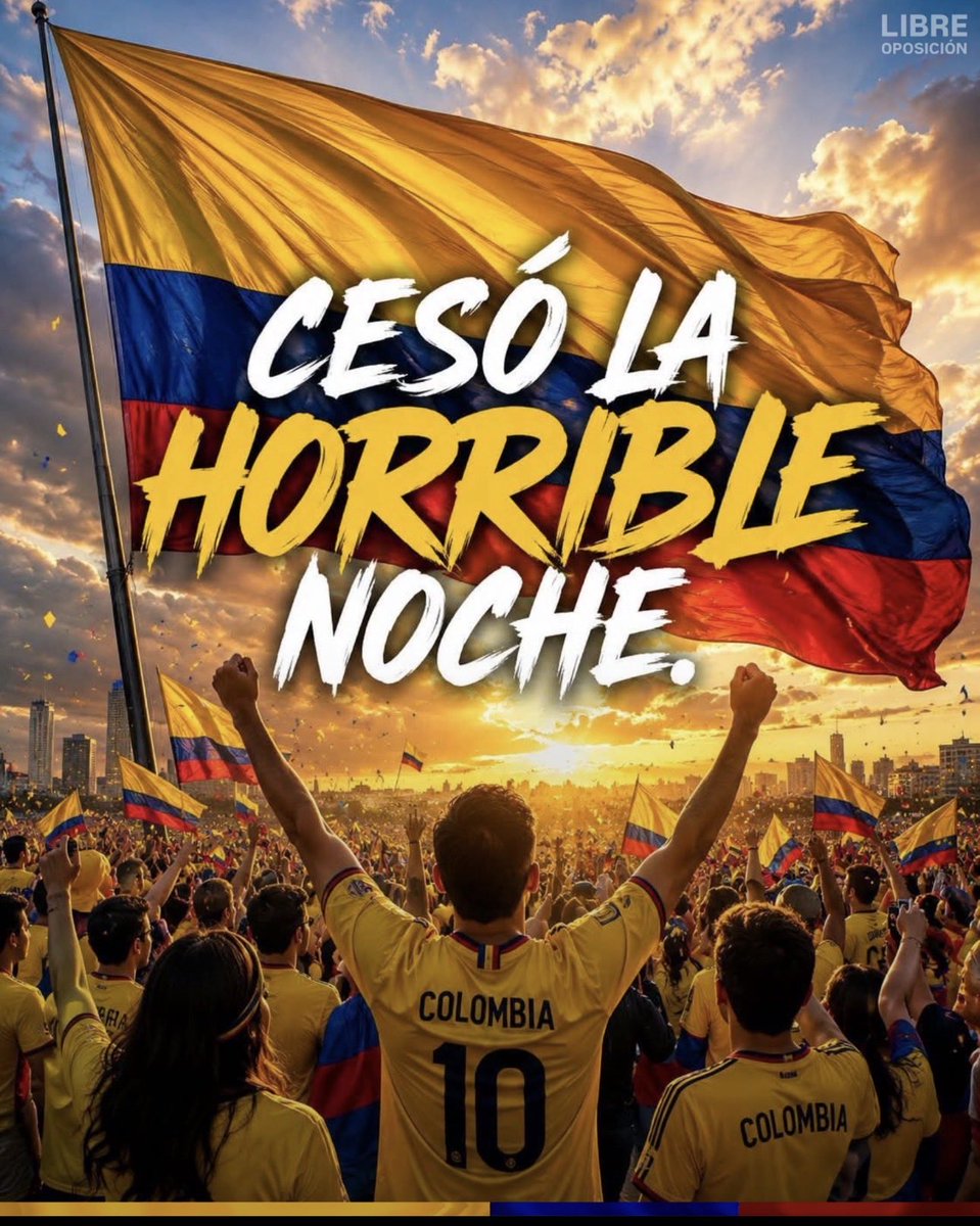 jdlopezre's tweet photo. Ceso la Horrible Noche para nuestra hermosa patria!!! Viva Colombia 🇨🇴🇨🇴🇨🇴🇨🇴, Libre, Democrática, Respetuosa de la Institucionalidad, SEGURA, prospera y positiva! Que Dios bendiga nuestro País y a su nuevo Gobierno 🙏🙏🙏 https://t.co/K1jZCWM20x
