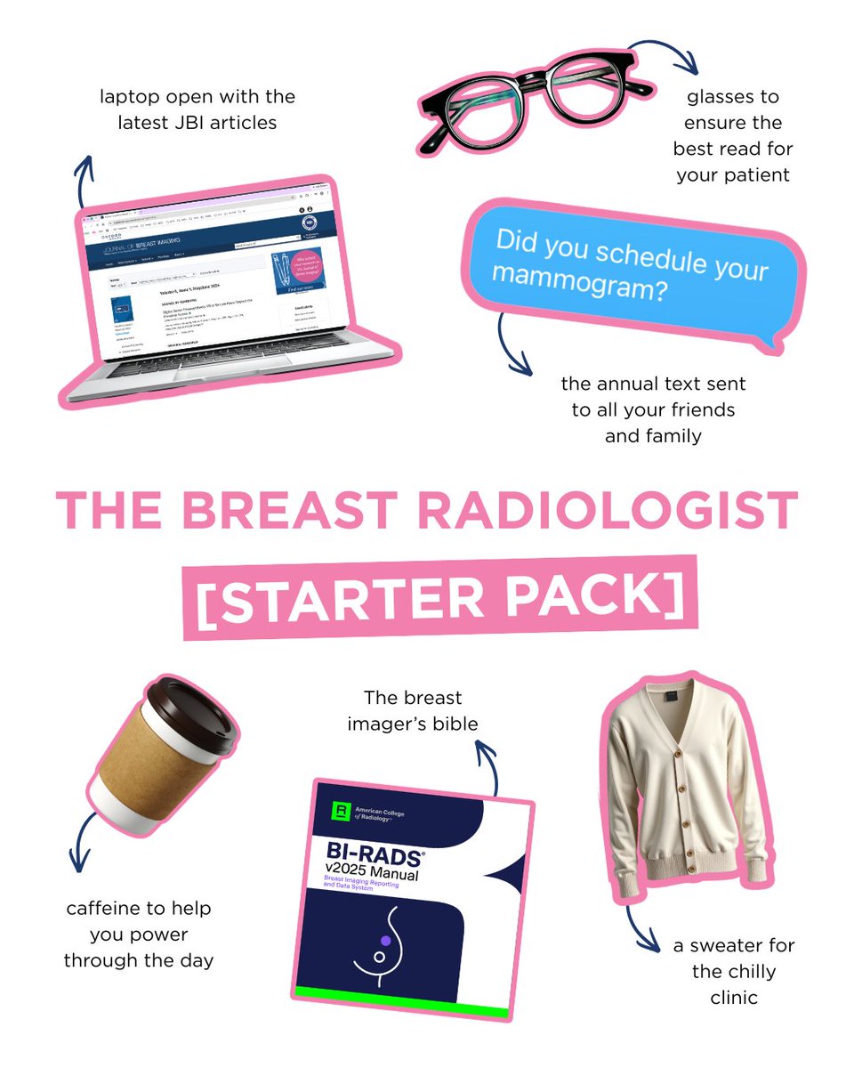 BreastImaging's tweet photo. Did we get it right? 👀
Comment what you would add to the breast radiologist starter pack!
#StarterPack #BreastImaging #BreastRadiology https://t.co/iMiUuXEzBT