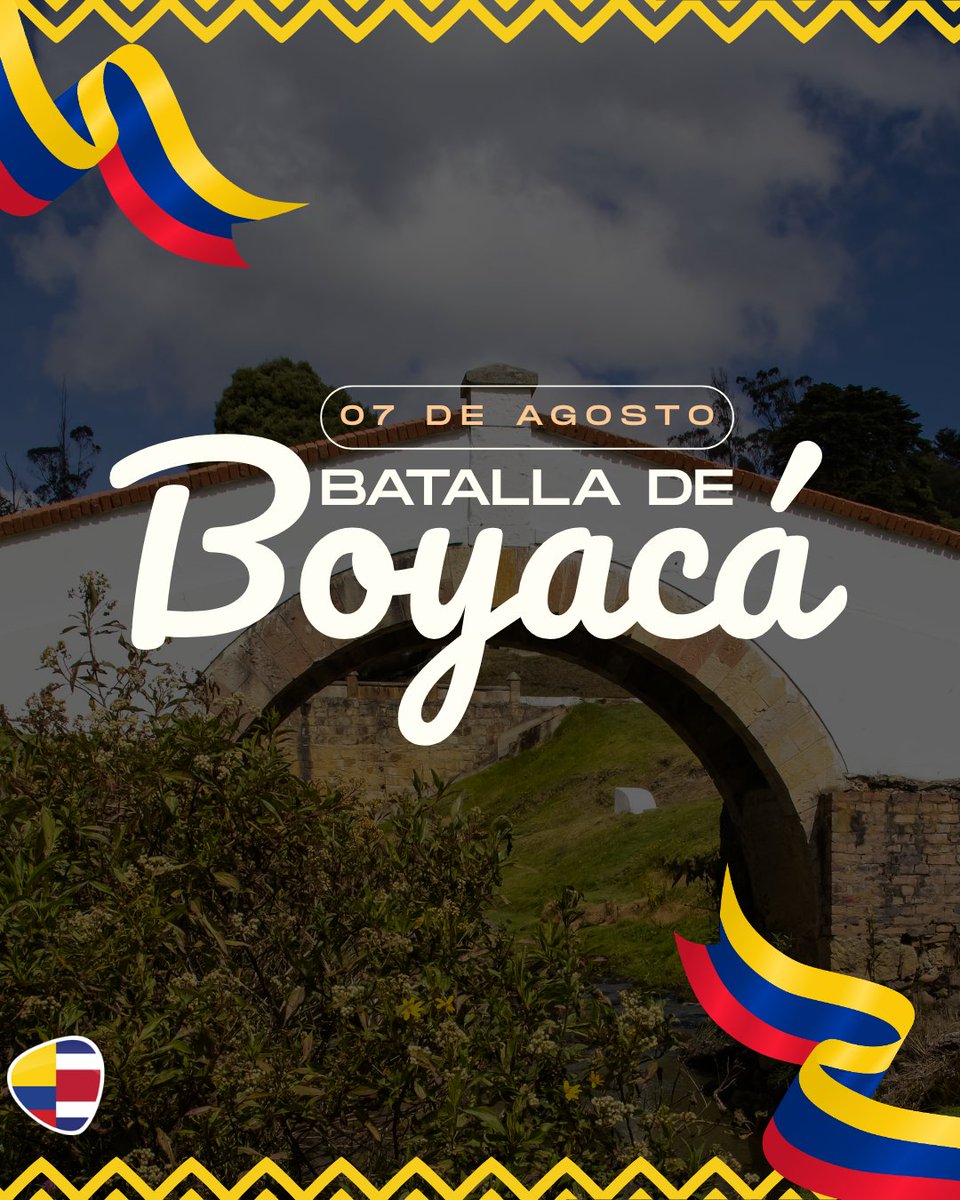 Colombiaencr's tweet photo. Se conmemora con orgullo la gesta libertadora del 7 de agosto en el Puente de Boyacá. Esta victoria  selló la independencia de  Colombia. https://t.co/Oe5izA34jR