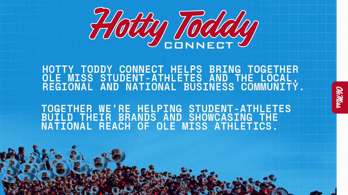 hottytoddycnct's tweet photo. Introducing Hotty Toddy Connect 🔴🔵

Bringing together Ole Miss student-athletes and the business community. Together, we’re helping student-athletes build their brands while showcasing the national reach of @OleMissSports 

Follow to stay up-to-date! #HottyToddy https://t.co/nKGqcnfyJO