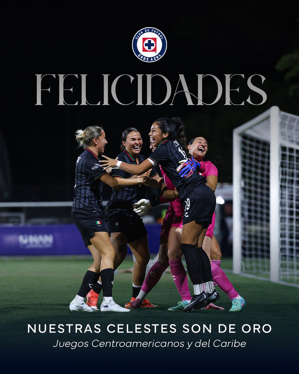 AzulFemenil's tweet photo. Nuestras Celestes son de Oro 🤩🏅🇲🇽 

Hoy queremos felicitar a Andrea Frías a Tanna Sánchez que representaron con orgullo a la Selección Mexicana Sub-23 en los Juegos Centroamericanos y del Caribe 2026. 

¡Felicidades, campeonas! 🚂💙 https://t.co/FMbMnVEJcj