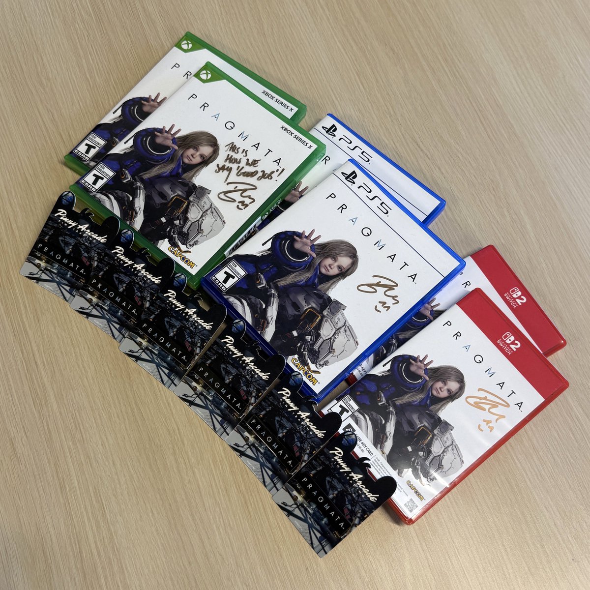 CapcomUSA_'s tweet photo. Psst, PRAGMATA Giveaway launching! 🚀
 
Two winners can each receive a PRAGMATA pin and one game copy, signed by David Menkin (Hugh's VA)!
 
[US Only] Enter here – https://t.co/8UtjubxBMc https://t.co/PN5RUrUG4p