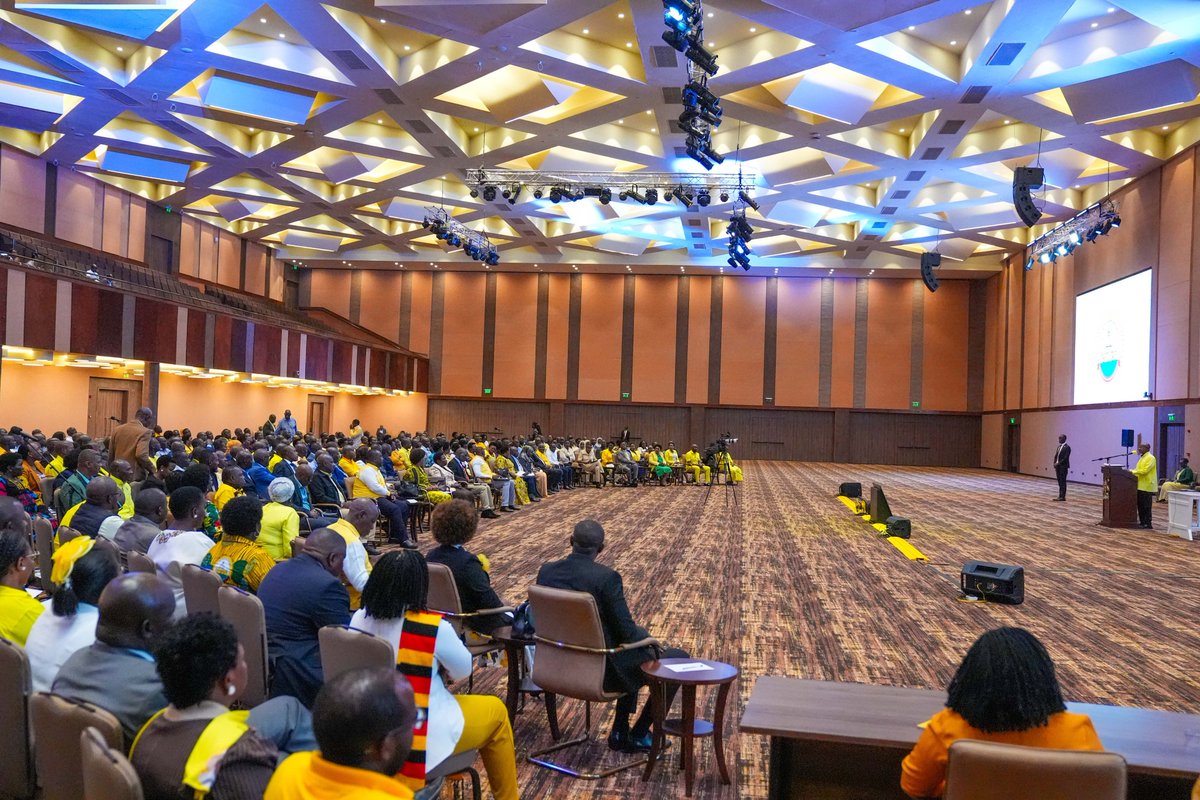KagutaMuseveni's tweet photo. Today, I met the NRM Parliamentary Caucus at Munyonyo and shared with them what I picked from wananchi during the recent campaigns.

I directed that corruption in the health sector and the Parish Development Model be decisively tackled. The theft of medicines, absenteeism by health workers, diversion of PDM funds, the sale of government jobs, and all forms of corruption must stop. These  MPs must speak out without fear, monitor government programmes closely, and ensure that they deliver real benefits to the people.