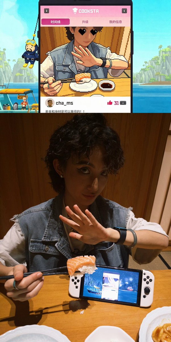 Witchwithparrot's tweet photo. 隐藏于深海美丽蓝洞的寿司店…
主厨没什么印象点，喜欢那个胖胖的服务员
三齿鲨寿司很好吃🍽️

#bacho_sushi #cooksta https://t.co/ugSed0flDL