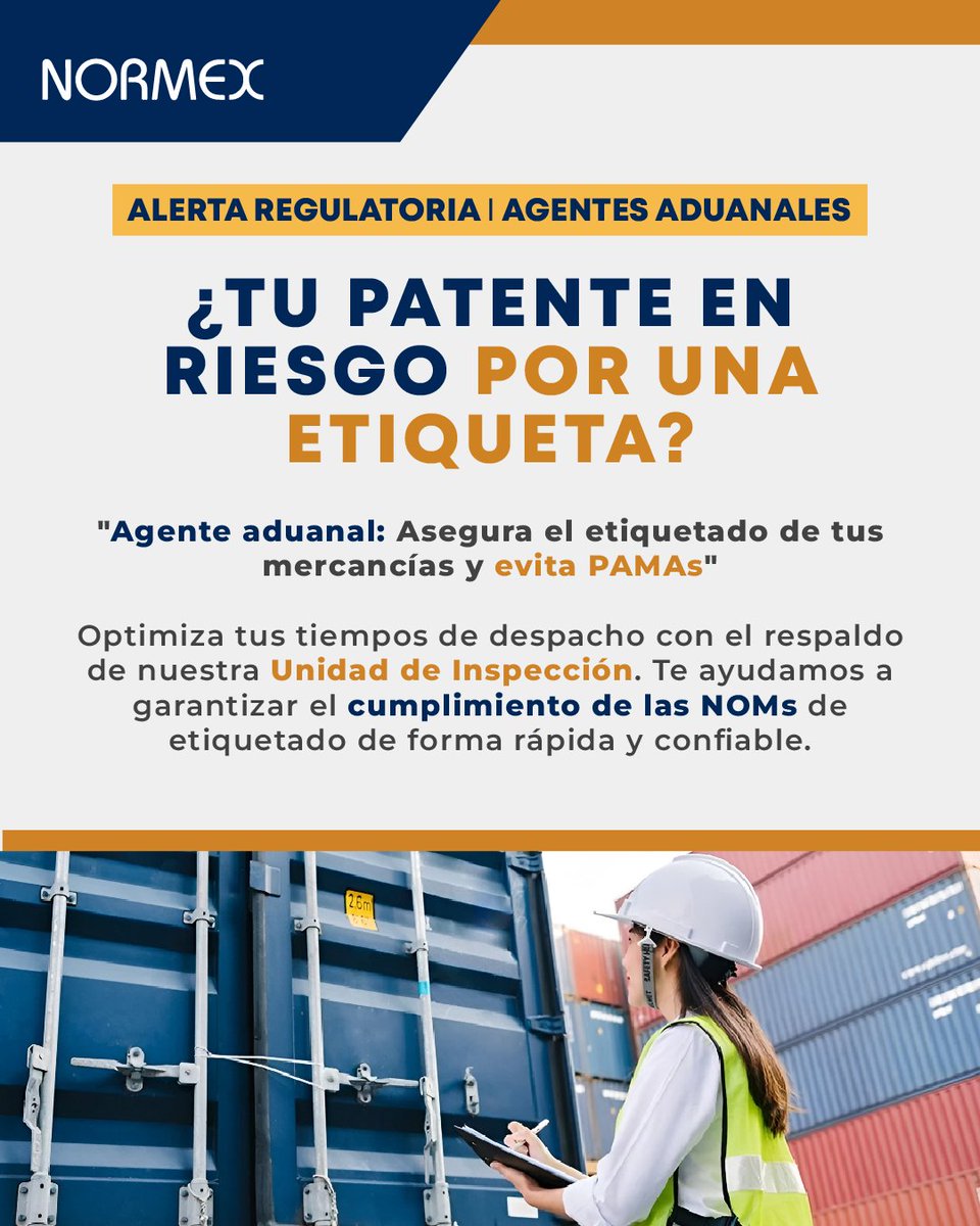 NORMEXsc's tweet photo. 📩 Escríbenos en: aclientes1@normex.com.mx y conoce cómo podemos apoyar la inspección de tus productos antes de su comercialización o importación.
👌Conoce nuestras Normas: https://t.co/ZPn08IgQ3i
#normex #importacion #comercioexterior #inspeccion #agenteaduanal #NOM https://t.co/6i2XyWAutV