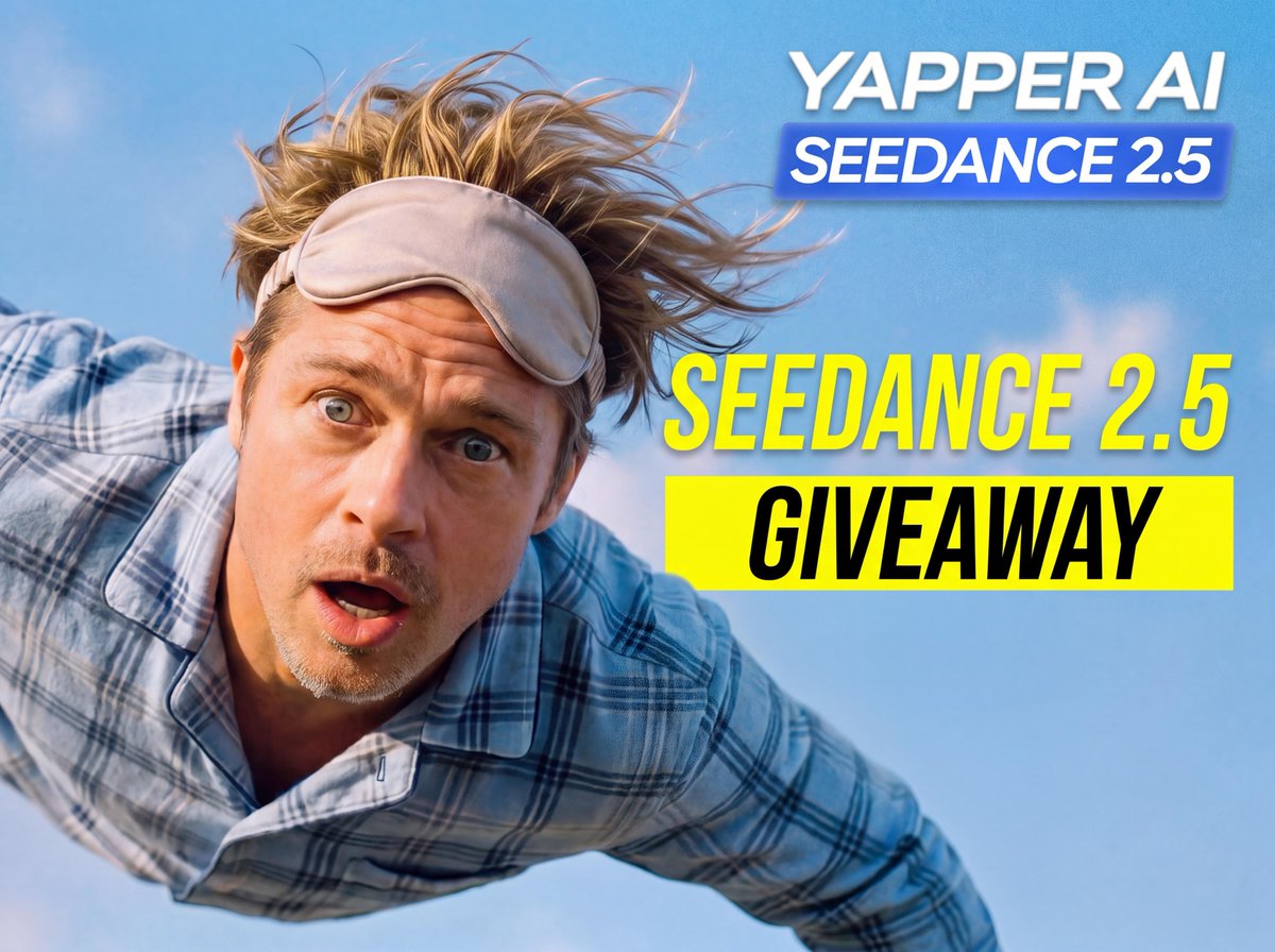 yapper_so's tweet photo. 🚨Seedance 2.5 is now LIVE on Yapper! 

We're giving away $1,000 in Seedance 2.5 credits to ten people ($100 each) over the next 48hours. To enter, comment a link to your best AI creation, like this, and repost.

(must be following @yapper_so to win) https://t.co/iaoJJfs85O