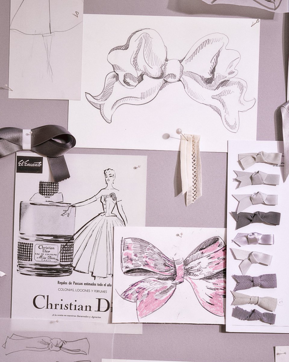Dior's tweet photo. Reinvented over the years, the Miss Dior bow is now more Dior than ever. Returning to its original poignard and adorned with the House’s iconic houndstooth motif in Gris Dior, it embodies the intimate link between couture and fragrance.

#DiorBeauty #DiorParfums #MissDior https://t.co/MoXHSR9taD