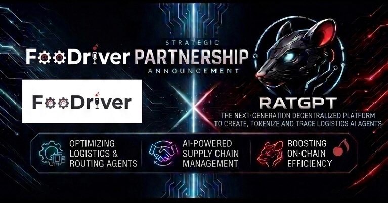 RATGPT_official's tweet photo. The ecosystem keeps growing.

Partnerships with @XAgent_official, @AstarterDefiHub, @FooDriver_dApp and others aren’t just announcements, 

rather each one adds a new layer to what agents built on @ratgpt_official can actually do autonomously.

Payments, logistics,  DeFi, all on-chain! 

Stick around, we’re cooking! 🧑‍🍳