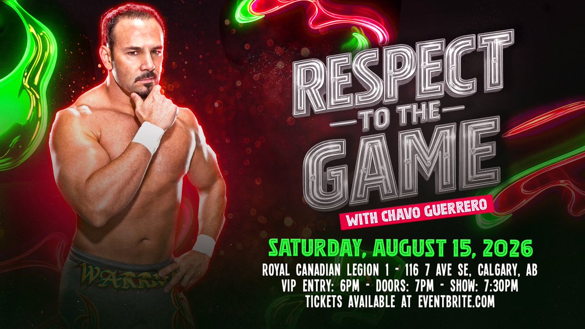 rcw_wrestle's tweet photo. 🚨 ONE WEEK AWAY! 🚨
Don't miss RCW: RESPECT TO THE GAME on Aug. 15 in Calgary featuring former WWE, TNA &amp; AEW star Chavo Guerrero Jr.!
🔥 Main Event:
Chavo Guerrero Jr. vs. "Healer" Harlon Abbott
🎟️ Limited advance seats remain!
https://t.co/dhXshbd0Cc
🍺 Licensed All Ages Event https://t.co/JLZ41RRNXo