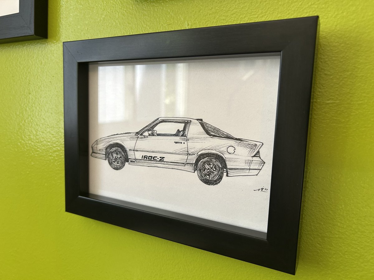 VinnieRicasio's tweet photo. A couple of new retro auto, art additions up on the gallery home wall. #Ford #IROCZ
https://t.co/vIIJw6nzMV
#Art #Drawing #Illustration #WallArt #Gallery https://t.co/6yIV5AVteE