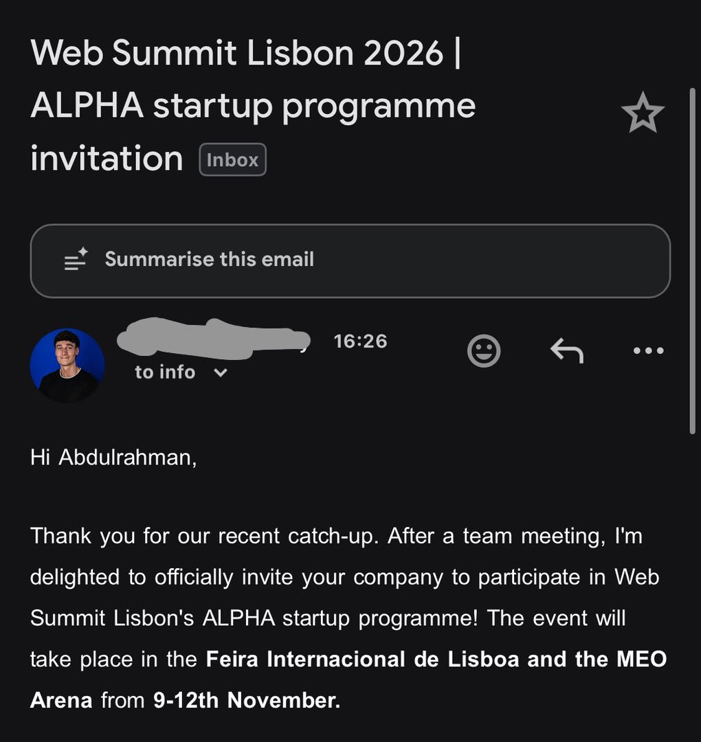 medpreneurapp's tweet photo. MedPreneur has been invited to exhibit at Web Summit Lisbon 2026 as part of the ALPHA Startup Programme. I’m looking for a sponsor to support my attendance in exchange for recognition as an official sponsor of MedPreneur at the event.@elonmusk @AlikoDangote @realFemiOtedola https://t.co/clurp9FHFA