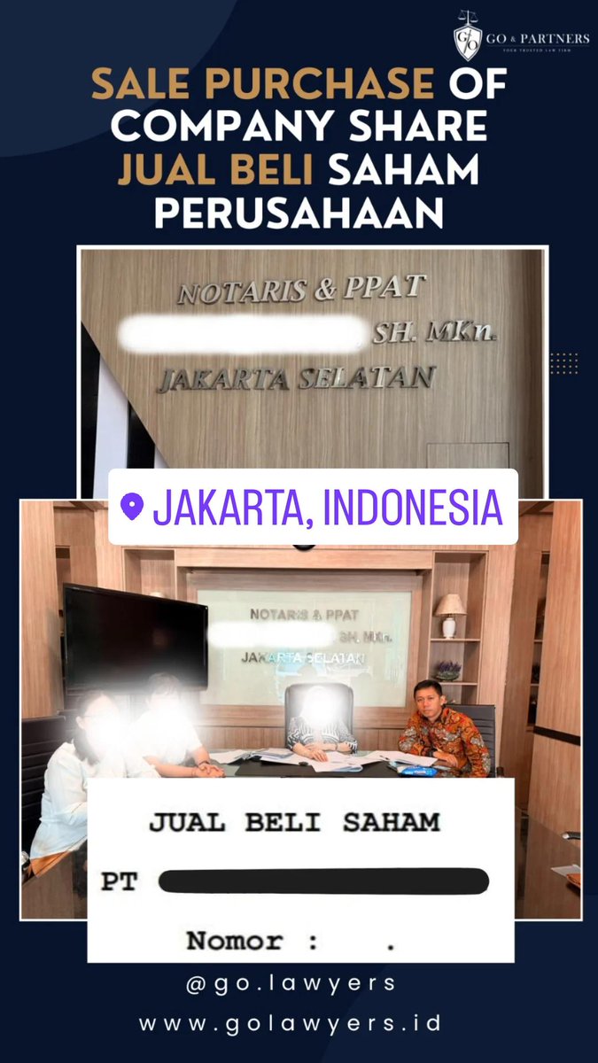 Samuel_Gozaly's tweet photo. Sale and Purchase of Company Share
Jual Beli Saham Perusahaan

Go &amp; Partners
Law Firm &amp; Business Consultant
Ruko Puncak CBD No.6G-Toll, Wiyung, Surabaya, Indonesia.
https://t.co/8uHElJvvUR

#LawFirmIndonesia #LawFirmSurabaya #Lawyer #Pengacara #Gochintjwan
Notary https://t.co/kEee0KAxAc