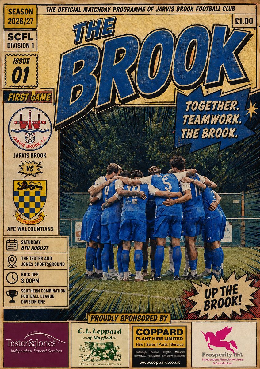 JARVISBROOKFC's tweet photo. The countdown is underway... our first game of the 26/27 season is upon us.

📅 Saturday 8th August 
⏰ 3.00pm 
🆚 AFC Walcountians 

🔵 Cafe open
🔵 Frammy's bar open
🔵 Our new Grill and Chill Area making      
      its debut ! 

Admission 
Adults £7. Over 65's £3. U16 £2 https://t.co/BNIP7yIbk6