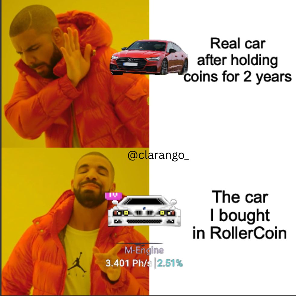 clarango_'s tweet photo. The car I can buy after holdings coins for 2 years 😂😂😂 @rollercoin_com https://t.co/gmQe72t4Lc