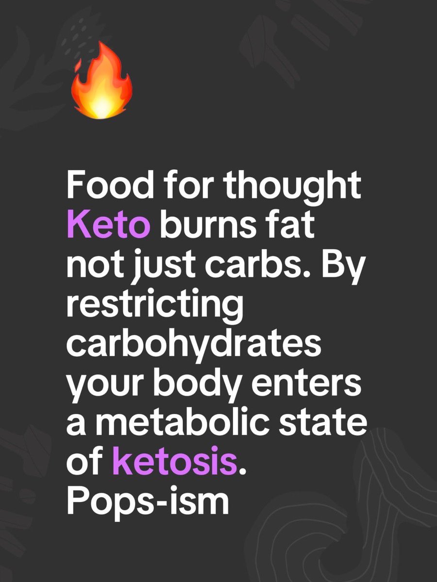AIafter50wPops's tweet photo. Food for thought Keto burns fat not just carbs. By restricting carbohydrates your body…#keto #healthyeating #weightloss #truckershealth #popsism Follow me right here for more daily AI stories and ‘Pops-isms.’ Thank you so much, Muchísimas Gracias I really appreciate the support. 💙🙏