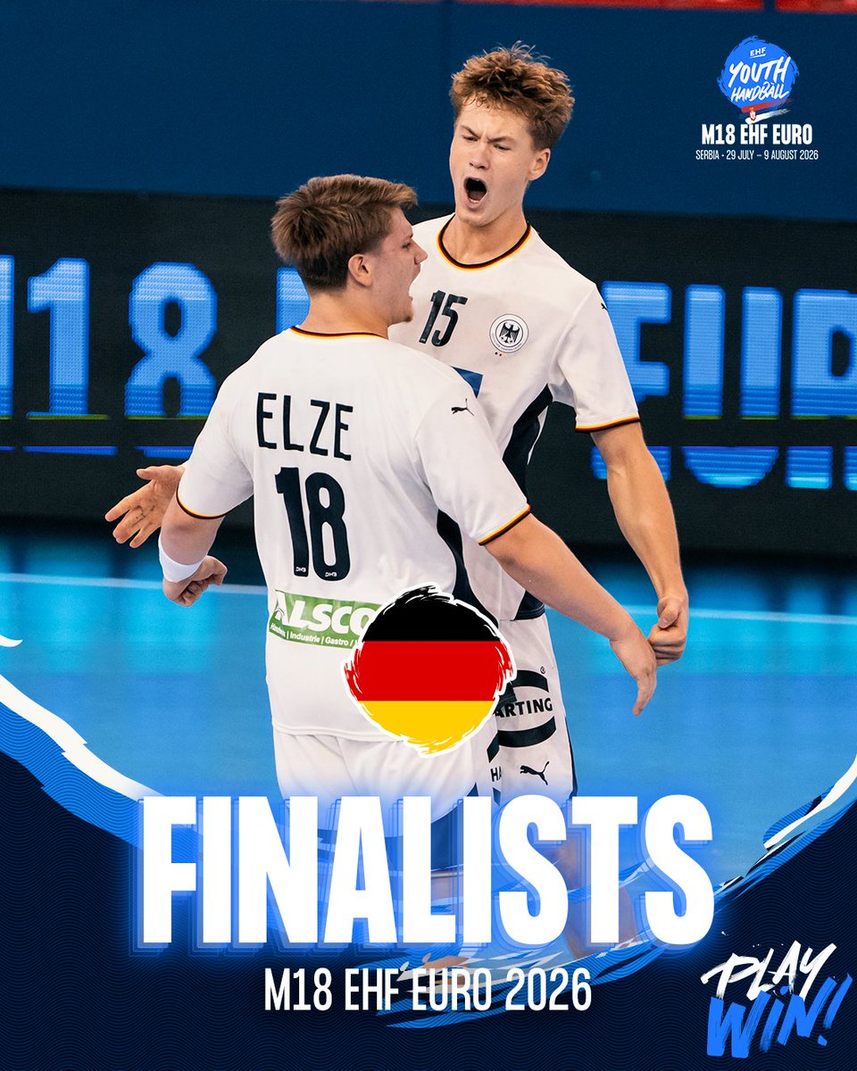 EHFEURO's tweet photo. ๐ฉ๐ช ๐๐๐๐๐๐๐ ๐๐๐ ๐๐๐๐ ๐๐๐ ๐
๐๐๐๐! Germany pulled away after the break against Spain to earn a shot at a fourth M18 #ehfeuro title ๐ #ehfeuro2026 #followthefuture #handball https://t.co/7eUguF4zik