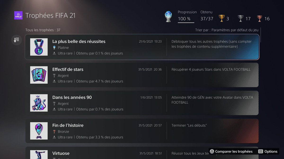 Melvin_IVR's tweet photo. 🏆 Platine 11
🎮 FIFA 21
✅ 100% Terminé
❌ Serveurs fermés 
⭐️ Difficulté : 7/10
⏳ Durée : 60h+ / 202h https://t.co/l5YaaPxMJl