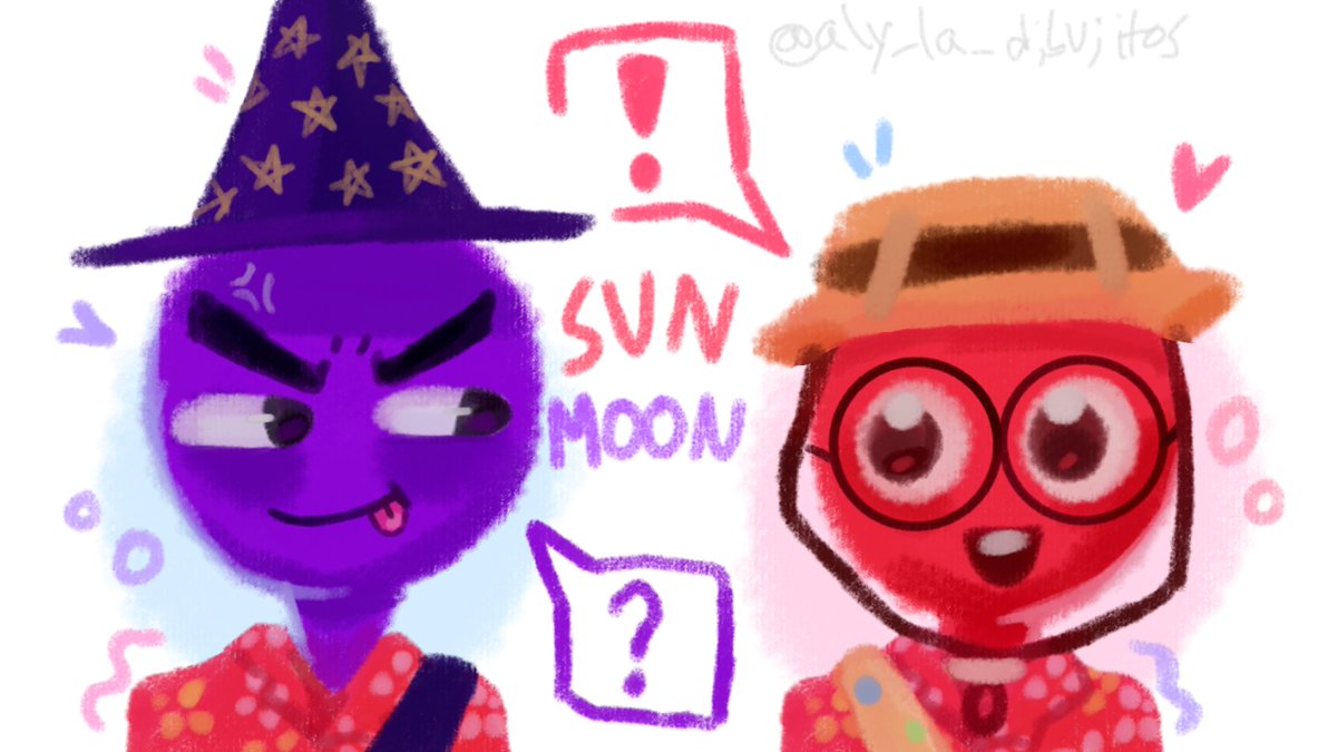 Alyladibujitos's tweet photo. Sunmoon duo as their peak characters because they're PEAK in every single version 
#ashswagfanart #juanguarnizofanart https://t.co/baXwDMAByA