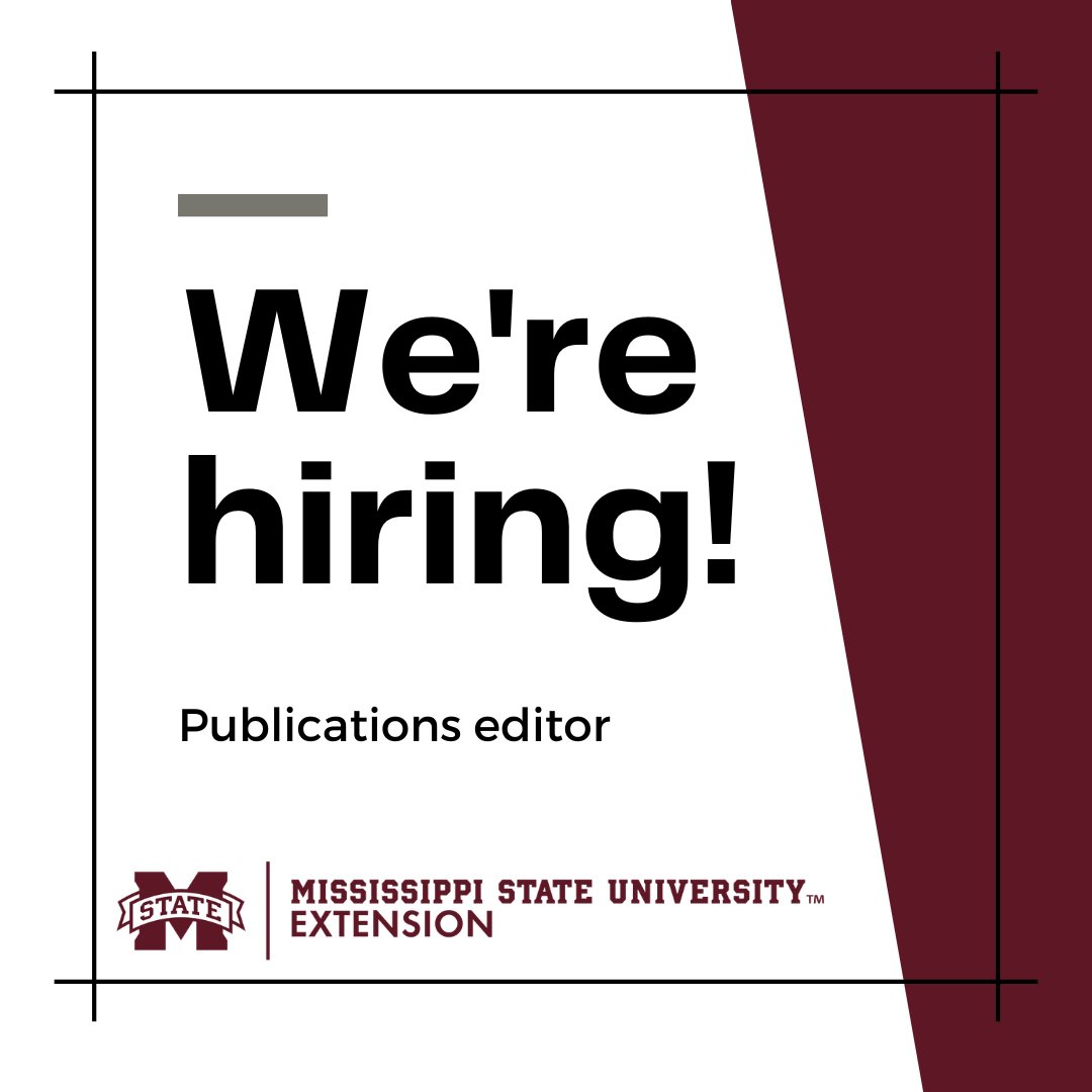 MSUExtService's tweet photo. Come join our Ag Communications team as a publications editor!

APPLY HERE: https://t.co/togHtymbJs

#MSUext https://t.co/BdK21jyDU5