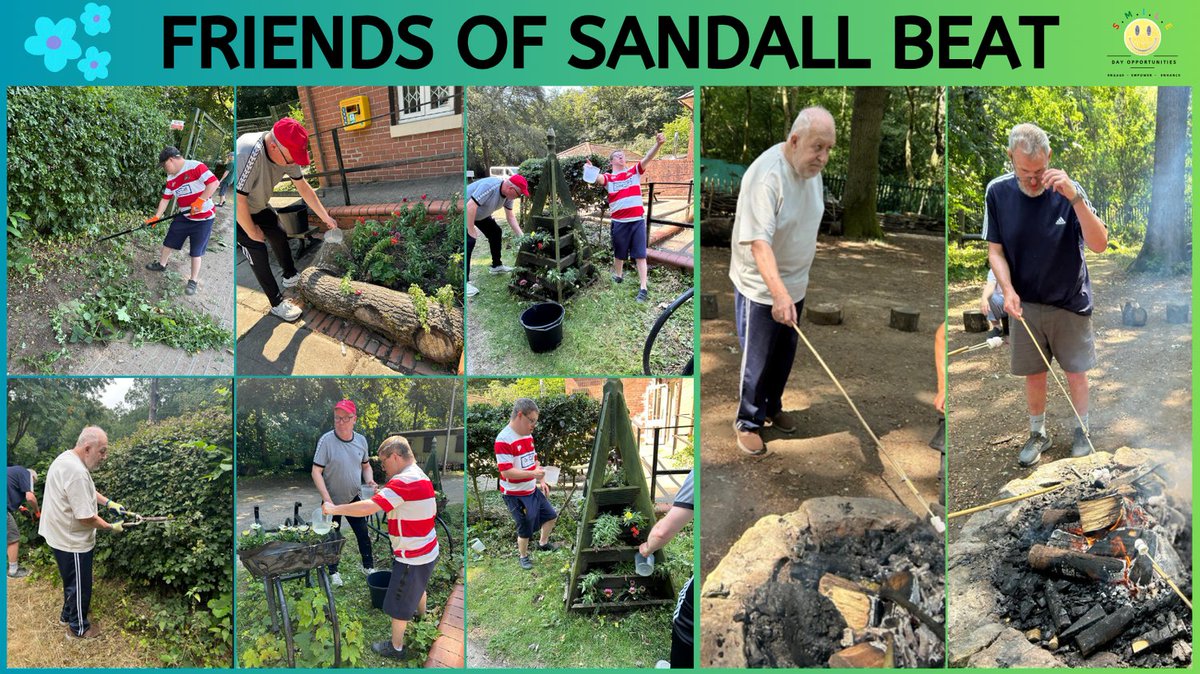DayDoncaster's tweet photo. #Stirling #SMILE are Friends of Sandall Beat Woods group. We have watered flowers planted earlier this year and cut back hedgerows to clear pathways. 

As a thank you, we enjoyed toasted marshmallows by the campfire with park rangers and volunteers. 

@DoncasterDamian https://t.co/H0bIeskdD3