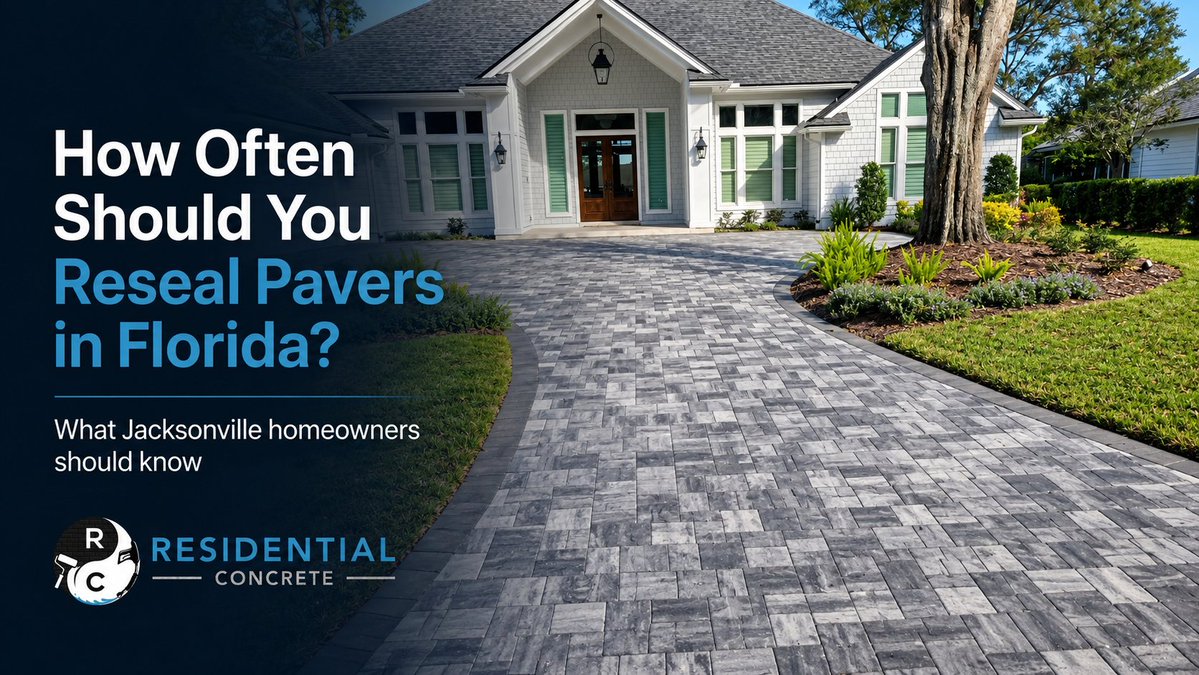 ResConFL's tweet photo. Paver Resealing in Jacksonville, FL: reseal every 2 to 4 years. Florida heat, rain, and pool chemicals wear sealer down fast. Watch for fading, water soaking in, or joint sand loss.

https://t.co/W2uDUQa8Gj

#PaverSealing #JacksonvilleFL https://t.co/yTwdKJCIs4