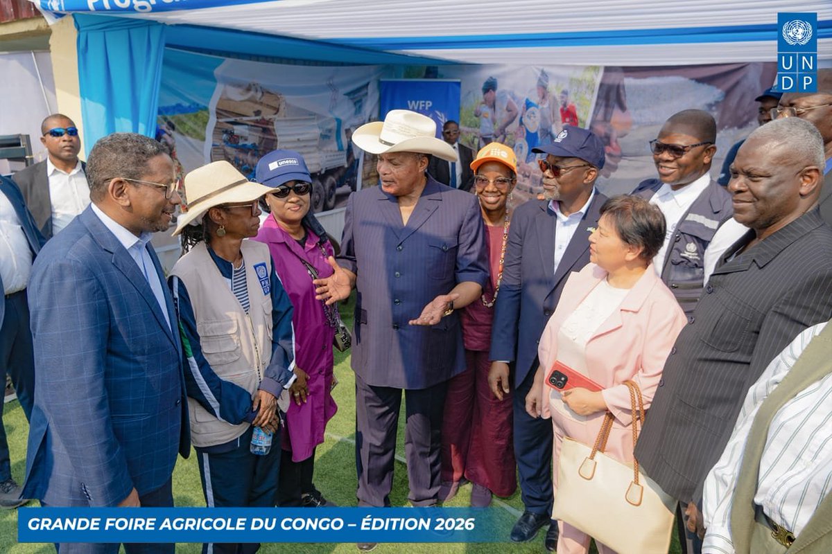 PNUDRepduCongo's tweet photo. Manioc, foufou, maïs, fruits, légumes, bovins, volaille, poisson frais et fumé, ... l'agriculture congolaise regorge d'opportunités pour:
✅️ nourrir la Nation, 
✅️créer des emplois durables et 
✅️accélérer la diversification de l'économie.

Félicitations à la République du Congo pour le lancement officiel par le chef de l’État, Denis Sassou-N’Guesso le 5 août, de la 2ᵉ édition de la Grande Foire Agricole du Congo #GFAC2026 , placée sous le thème « Nourrir la Nation et honorer la Patrie ».

À travers son stand d'exposition et un panel consacré à l'agriculture comme levier de croissance économique, PNUD République du Congo, aux côtés du Ministère de l'Agriculture, de l'Élevage et de ses partenaires, réaffirme son engagement en faveur d'une agriculture durable, inclusive et créatrice d'emplois.

Venez découvrir les initiatives, les innovations et les programmes qui accompagnent la transformation durable de l'agriculture congolaise et construisons ensemble un #MadeInCongo plus résilient et prospère.

#SécuritéAlimentaire 
#ODD2 #ODD8 #ODD13 #DéveloppementDurable #MadeInCongo