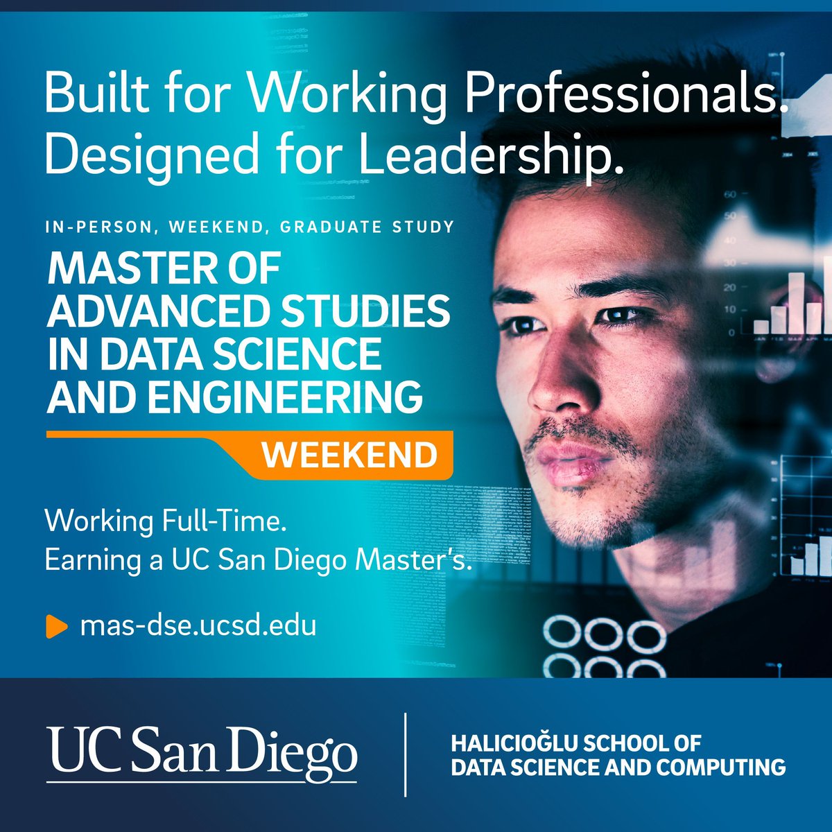 hsdsc_ucsd's tweet photo. Your next promotion probably won't come from another online course.

Earn your UC San Diego Master of Advanced Studies in Data Science and Engineering while continuing to work full time.

✔ Weekend schedule
✔ Leadership-focused curriculum

https://t.co/ykfLkVqRD2 https://t.co/vw4wzD3S5Y