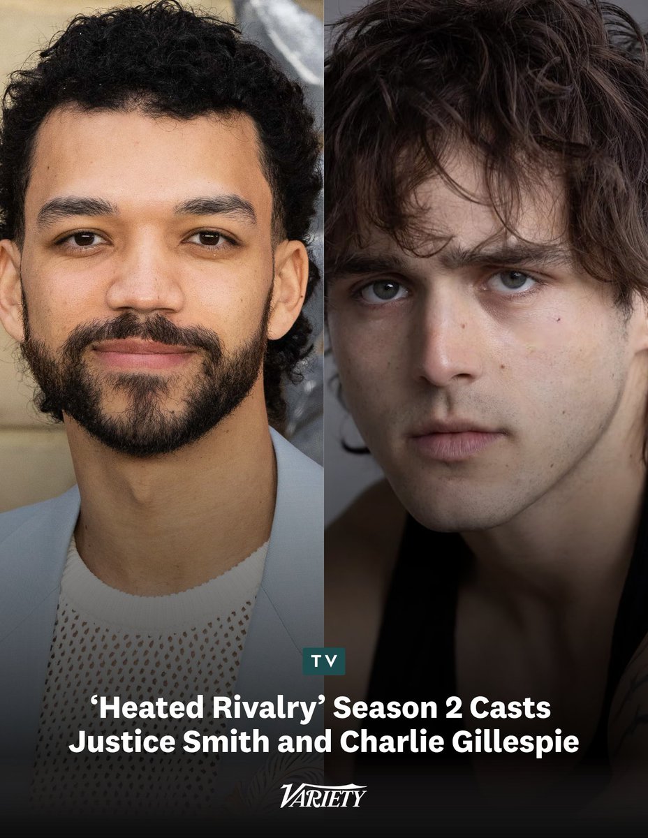 Variety's tweet photo. "Heated Rivalry" has cast Justice Smith and Charlie Gillespie for Season 2.

Smith will play Harris Drover and Gillespie will play Troy Barrett. While official character descriptions have not yet been provided by Crave and HBO Max, in Rachel Reid’s “Game Changers” books, Troy is a hockey player who gets traded to the Ottawa team after severing ties with a former friend and teammate on the Toronto team who is accused of sexual assault. Harris is Ottawa’s social media manager, who becomes determined to get Troy out of his shell.

https://t.co/ie56M08uRp