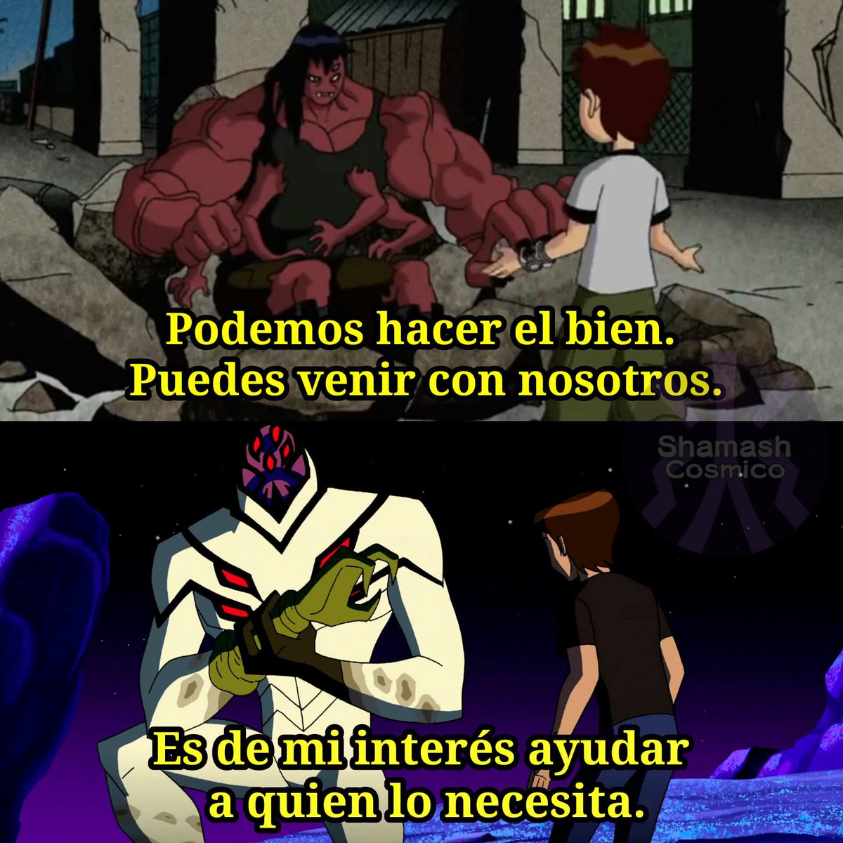 ShamashYT's tweet photo. Ben ofreciéndole su ayuda a sus villanos.

Serie- Ben 10 OS/Fuerza Alienígena. https://t.co/Dnst9r1Ukt