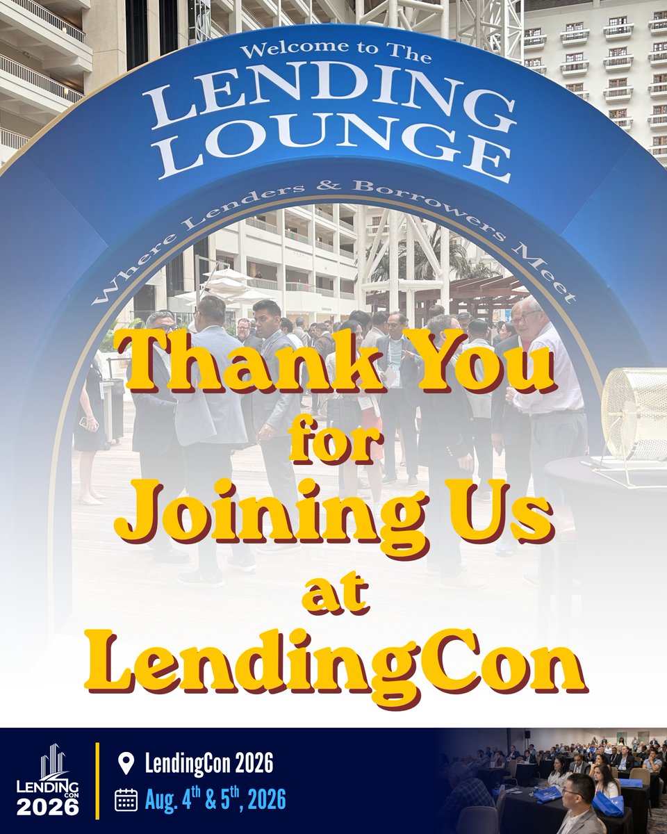 LendingCon_'s tweet photo. 🎉 Thank you to all of the Attendees, Businesses, Speakers, and Organizers for making #LendingCon2026 a resounding success! Records were broken, deals were made, and powerful conversations were had in every corner of this incredible conference.

#HospitalityInvestorsConference https://t.co/LvVd4RdbwW