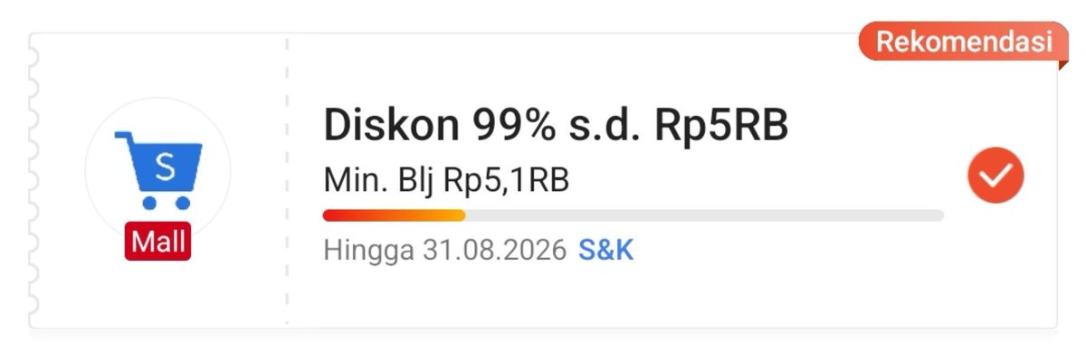 RacunBelanja's tweet photo. Shopee supermarket diskon 99% maksimal Rp5.000

https://t.co/0kIZaQXoiD https://t.co/nj4iOkAOsr