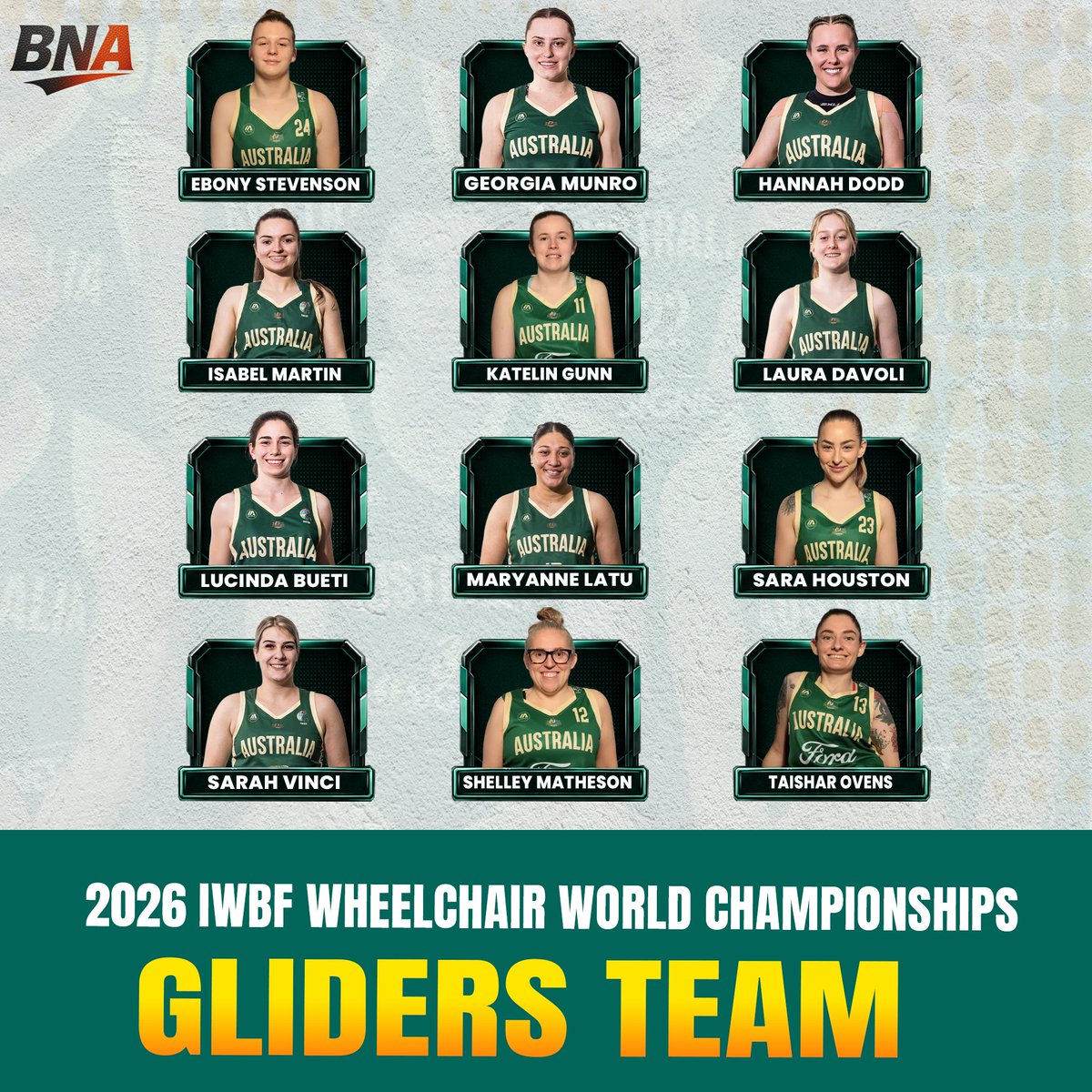 AusBballnews's tweet photo. 🇦🇺 The Gliders are heading to Ottawa!

Australia has officially named its squad for the 2026 IWBF World Championships, with the team set to compete on the world stage next month. 🏀

#gliders #iwbf #wheelchairbasketball #australia #sports #hoops #basketball #bna https://t.co/vUubNKQfDu
