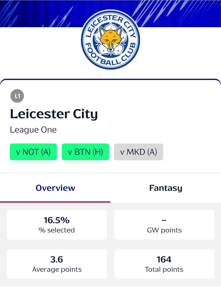 FEFLFinny's tweet photo. Notts County vs LEICESTER (A)

Finally, another L1 club with Leicester. I personally love the team pick here as well as picking Leicester FOR and MID as I can sense some goals for the foxes.

County have lost some key players over the summer and may struggle in early GW's. https://t.co/B9NPC7fZEY
