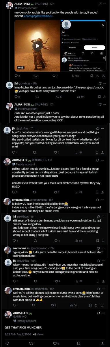 xLucyKIOF's tweet photo. Okay. I need to say something. Because the Kiss of Life vs. AURA feud is going way too far and is being so mired in misinformation and toxicity. First of all I need to call out the blatant racism-off going on between these members of both communities:

KISSY DOES NOT APPROVE OF THE ACTIONS OF @pykhlas and I'm unfollowing @AUR4HQ and @rommmeoo needs to be held to the same level of accountability.

Second, I have heard, but not seen claims of attacks on the appearances of AURA members, if so I am incredibly disappointed in the Kissy members engaging in that. That goes completely against everything Kissy and Kiss of Life stand for. If anyone wants to post evidence in the replies, feel free. This goes both ways. Belle, Julie, Natty, Haneul, Suzy, Ash, Esra AND Meri would be ashamed of all of you for any attacks on the other fandoms looks & appearances. 

Lastly, regarding the copycat allegation, there is no evidence of any plagiarism. There is coincidental matching choreo - particularly the mule-kick in the sand and a matching desert theme (at least for part of KIOF's MV) but multiple independent third parties have timestamped the MV as having been fully produced and submitted for approval to MNET Countdown by July 13th, 4 days after the release of TUZAK. MNET's approval process takes anyway from 3 days to a week and they approved the MV on July 16th. 

Also the dancers from the MV repeatedly note that they were in Korea in June filming the MV for SWEAT with one of them directly stating that she was in Korea for "the first two weeks of June". Belle had also already talked about how they had finished the recording process for SWEAT and knew the choreography by May 13. 

Both of these claims can be supported in the posts below:

https://t.co/cofk2p3Gro

https://t.co/pdwHoUHtIz

After the initial toxicity after the reveal of the first MV Teaser, efforts were made to patch up AURA & Kiss of Life fandoms but I do think we need to bury the hatchet either way and focus on building our own groups and leaving this drama behind. Whether that's going our separate ways or accepting fault on both sides and moving forward together. 

I also really hope that the toxicity can end and that a bigger focus can go toward the incredible effort and talent of the artists involved. Especially Indonesian songwriter Ayushy who personally pitched the song to Belle, Carribean songwriter Chanti who helped write the song alongside Ayushy, the individual members of AURA and Kiss of Life, the makeup/outfit/cinematographers/prop departments for both MVs, and the back up dancers from KIOF Center's post above. 

All this negativity only harms the art and the girls themselves and furthers the spread of toxicity and misinformation. 

#KISSOFLIFE #AURA #TUZAK #SWEAT #키스오브라이프 #KIOF #키오프 #JULIE #MERI #NATTY #ASH #BELLE #SUZY #HANEUL #ESRA