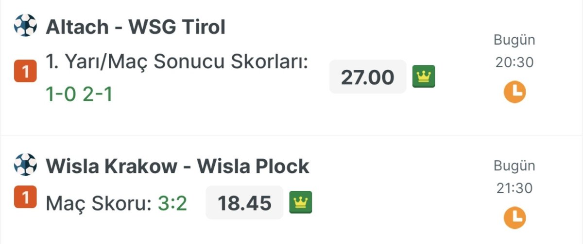 Harleytipss's tweet photo. Altach - Tirol

1-0/2-1

Wisla - Wisla Plock

Maç sonucu 3-2 

Tekli olarakta değerlendirebilirsiniz.

Bol şans🔥 https://t.co/eKu83RtaFc