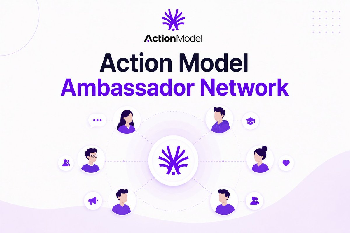 yantowid1's tweet photo. I've been part of the @ActionModelAI Creator Network since Week 4 earlier this year, around January 2026.

Not long after, I joined the Action Model Discord and was fortunate enough to earn the OG role.

Since then, I've had a front row seat watching the community grow, the products evolve, and more people discover what Action Model is building.

What stood out to me from the beginning is that Action Model isn't just another AI project.

It's building what it calls the world's first community owned Large Action Model, an AI designed to take action, complete tasks, and help people get real work done instead of simply generating text.

Now the team is opening a new chapter with the Action Model Ambassador Network.

If you're someone who enjoys creating content, growing communities, exploring AI and Web3, or simply wants to contribute to a project you're excited about, this could be a great opportunity.

I'll break down what the Ambassador Network is, how it's differs from the Creator Program, who it's for, and why you might want to join in this thread.