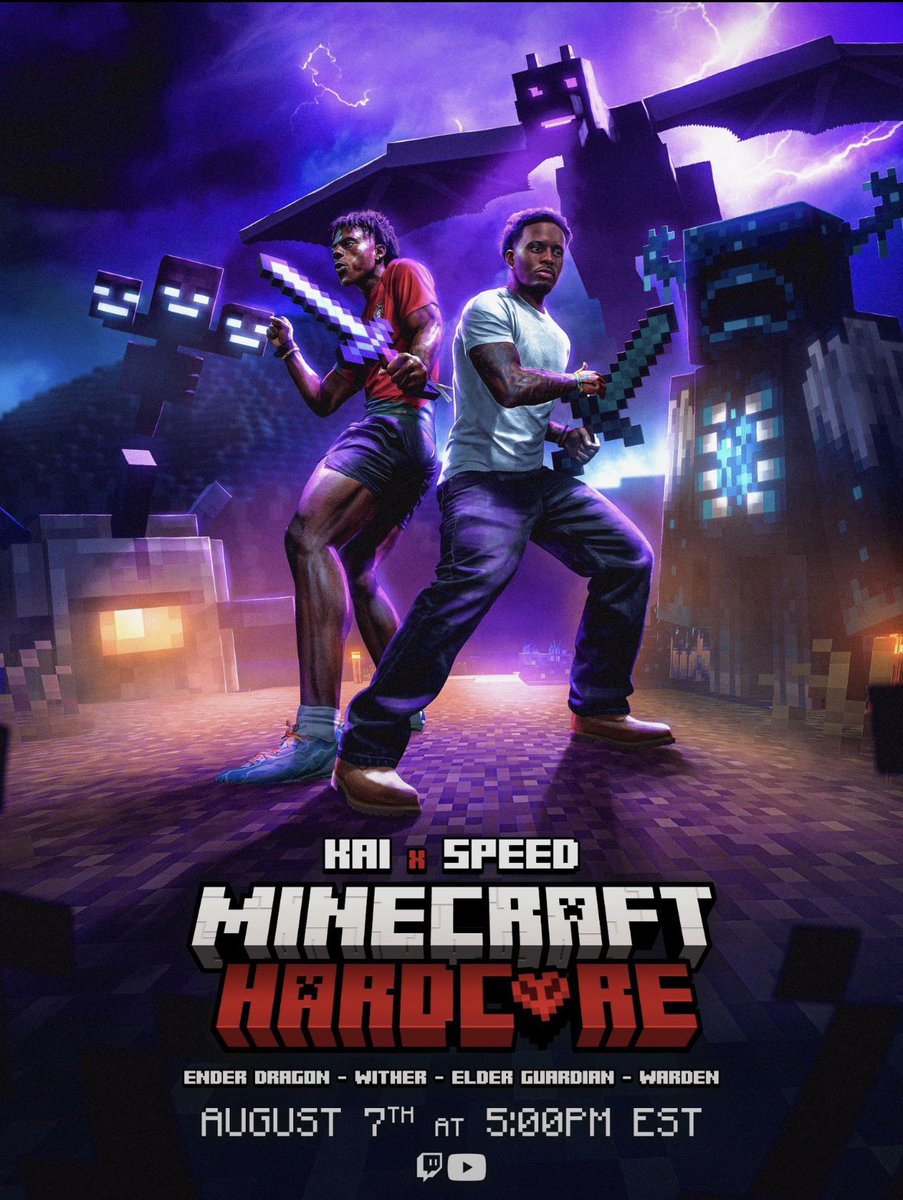 Dviewafj's tweet photo. 🚨 IT’S TODAY! KAI x SPEED Minecraft Marathon starts at 5 PM EST.

Kai has officially dropped the cover art. 👀🔥 https://t.co/mXSy7sAmnD