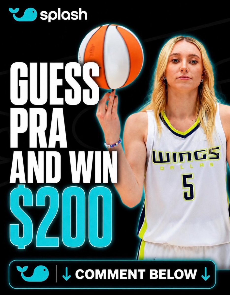 splashsports's tweet photo. 💰GUESS THE PRA AND WIN $200 

🤔 Predict Paige Bueckers' exact PRA in tonight’s game vs the Valkyries! 

⬇️ MUST follow, like, and comment your prediction below to enter  

📝Entries from X and Instagram will be considered, and must be commented before tip off

 🎟️ $200 in vouchers to the winner!

💸 If multiple people get it right, we will split the prize among all winners. 

📲 Join on QuickPicks