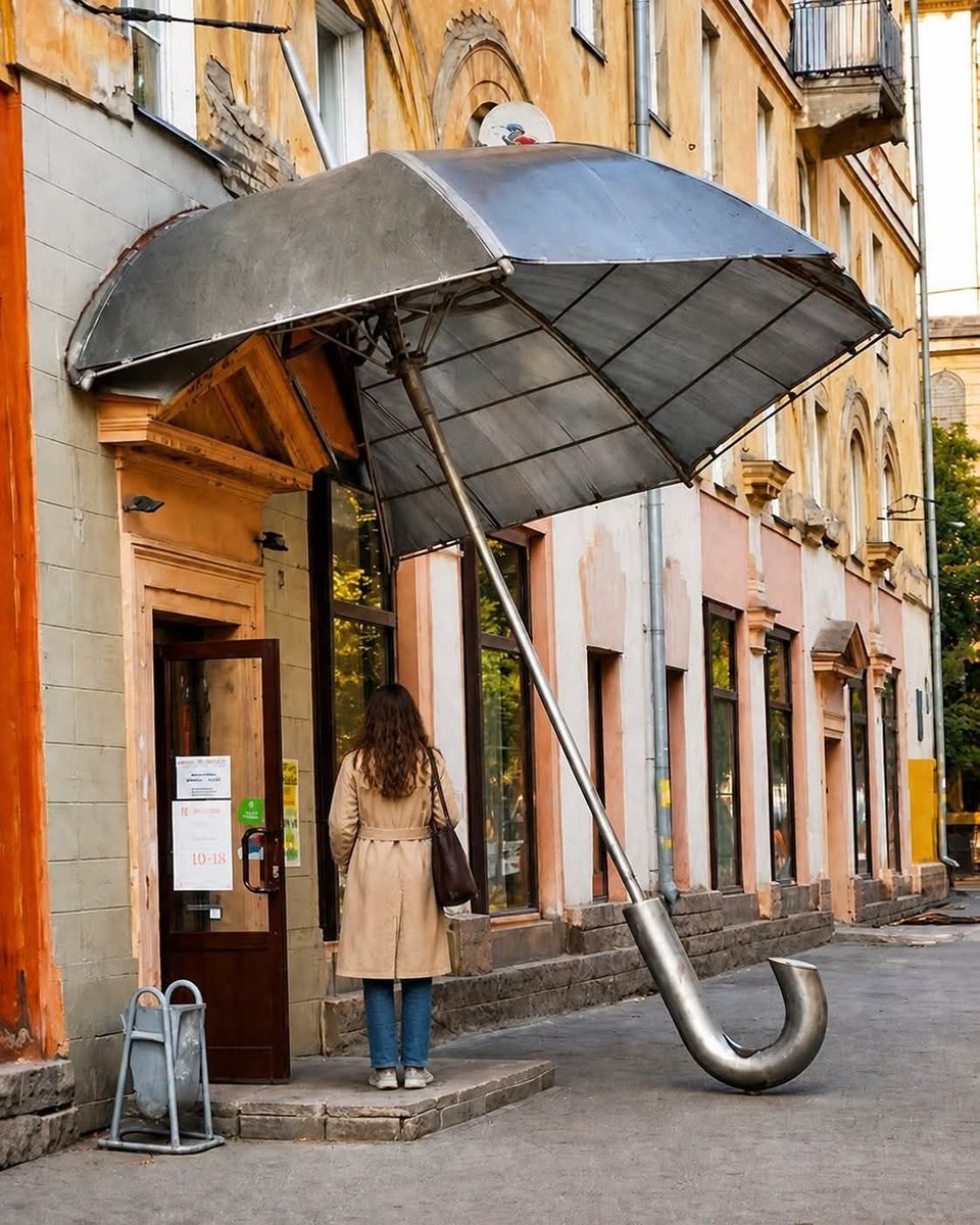 LeoDaVinciWave's tweet photo. Turns out even a doorway can carry an umbrella.
“Zontik” in Novosibirsk makes the street a little more playful. https://t.co/jFjiEbIzPu
