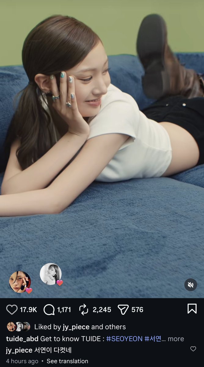 godmitzu's tweet photo. Jeongyeon and Jihyo liked TUIDE Seoyeon's video and left a comment:

JY: Seoyeonie is all grown up now https://t.co/8jLhvkJQP5