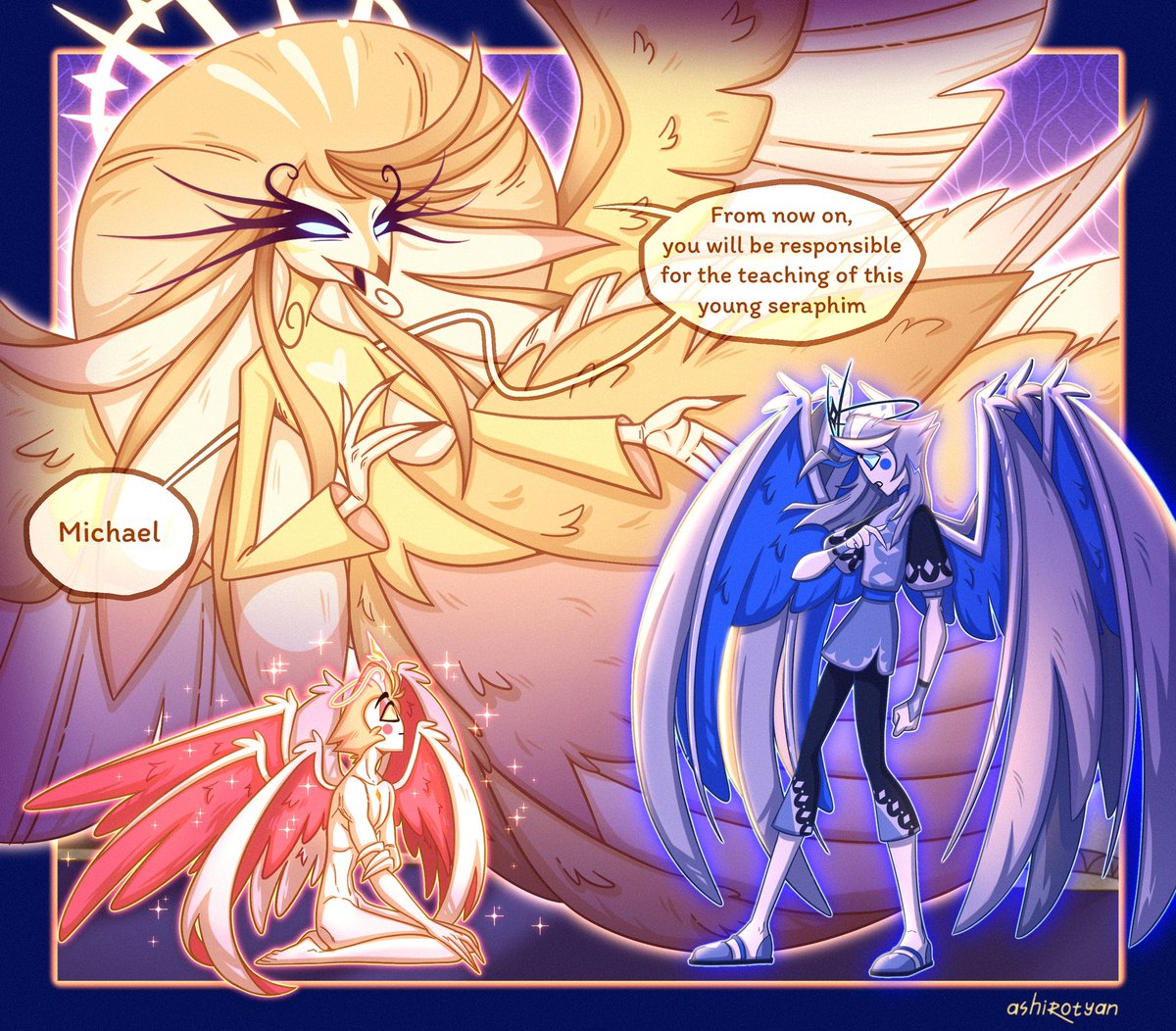ashirotyan's tweet photo. Comic “Hello and Goodbye”🌅✨
Part 6/?

#HazbinHotelOC #HazbinHotel #OC #SpeakerofGod #Lucifer https://t.co/BL2WstjNrh