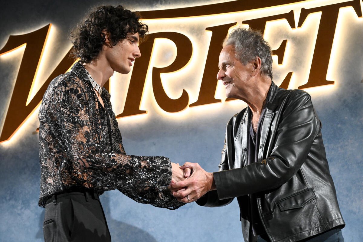 LBuckingham's tweet photo. Honored to present Sombr with the Songwriter of the Year Award at @Variety's Power of Young Hollywood event this week. Your songwriting, production, and voice continue to inspire me. Congratulations on this incredibly well-deserved recognition. https://t.co/GJjhzuga3P