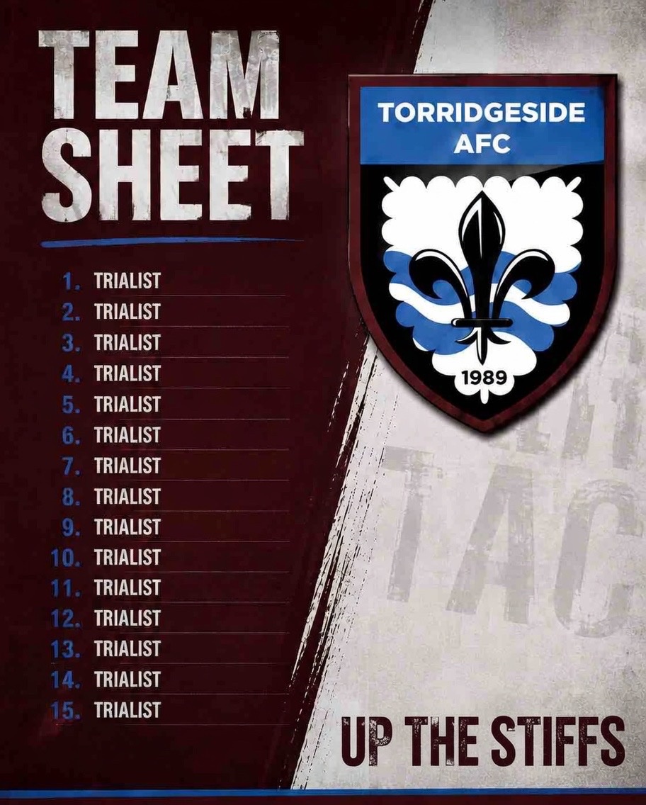 TsideStiffs's tweet photo. LINE UP

A proud day for Mr and Mrs Trialist. 

It’s a Saturday. Suns out. Stiff football is back. ☀️⚽️🍻

Kick off 2pm at South Molton. 

Hell yeah brothers. 

#STIFFS https://t.co/sjZYXUXGtY