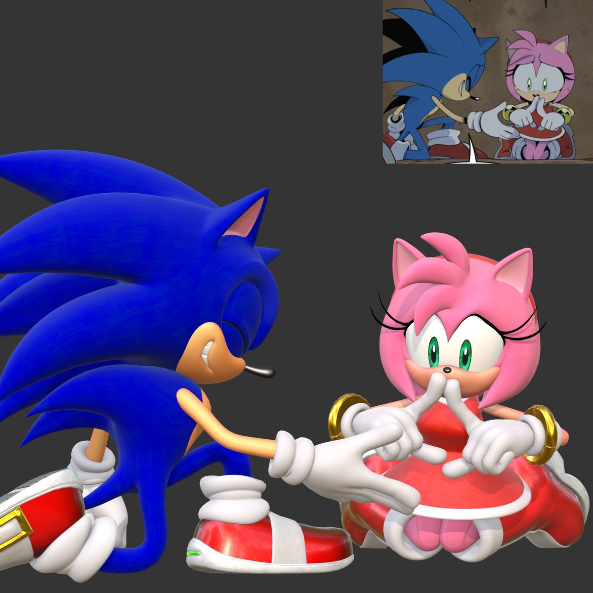 FazbearFan426's tweet photo. Some Sonic &amp; Amy renders I did based on the new IDW issue (#88 as of making this)

Sonic - @dokatzo 
Amy - private edit of mine, mixing dokatzo and @GameGuyBenn 
#blender #b3d #sonicIDW #sonamy #sonicthehedgehog #amyrose https://t.co/XybNc9vBh4